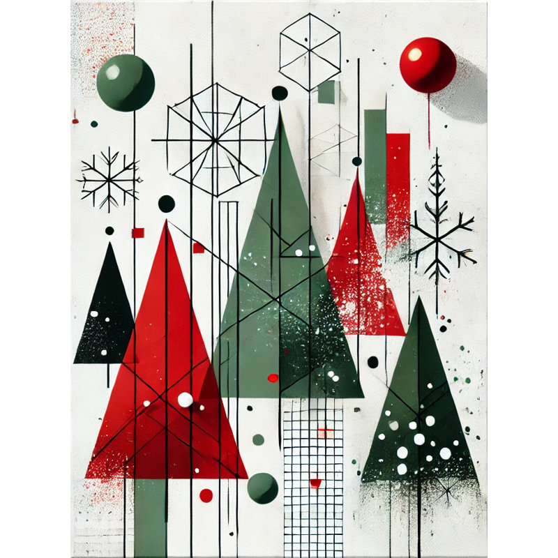 Art abstrait de la forêt des Fêtes, H 16 po x l 12 po x P 1 po