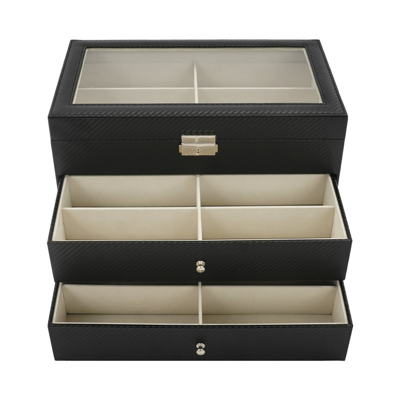 Faux Leather Accessory Box + Drawers