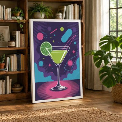Cocktail Celebration Modern 1 Piece Wrapped Canvas Wall Art