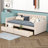 Elfan Twin Size Upholstered daybed with Drawers, Wood Slat Support-129482388