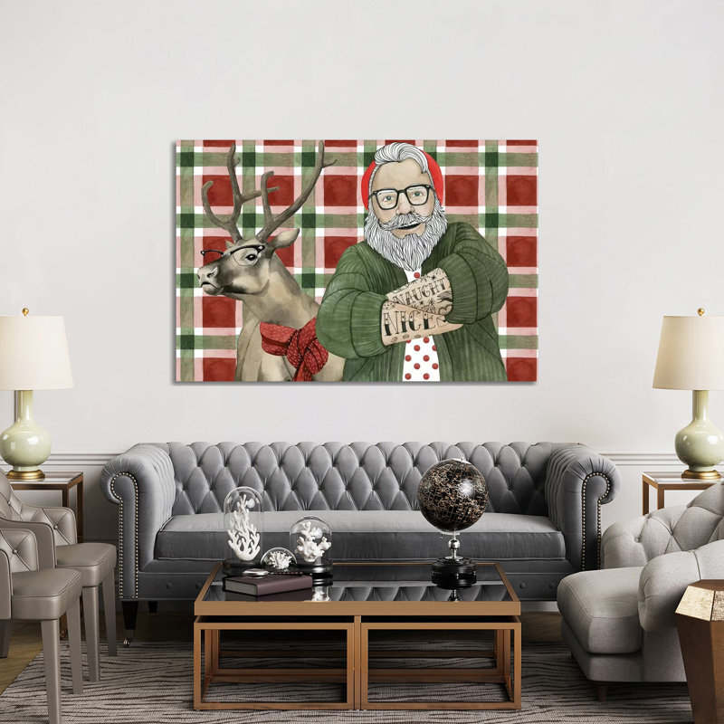 Hipster Santa Collection A by Grace Popp - Wrapped Canvas Print