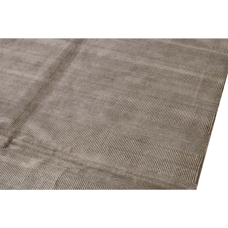 Wool Striped Area Rug in Gray