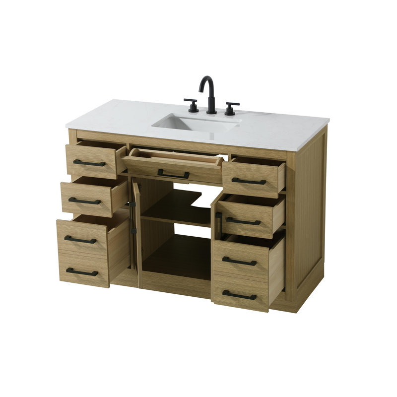 Meuble-lavabo simple 48 po Ahner, Brun miel