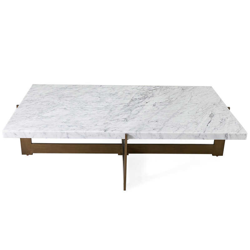 Peterson Marble Coffee Table, Polished Carrara