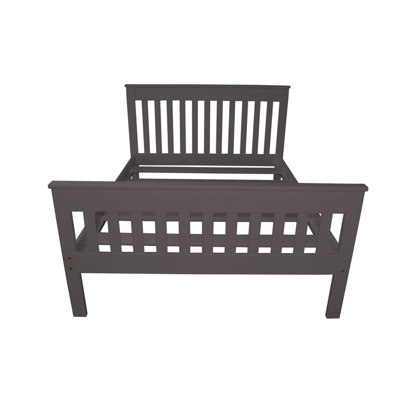 Harmony Home Collection Unfinished Solid Wood Slat Bed, Graphite, Queen