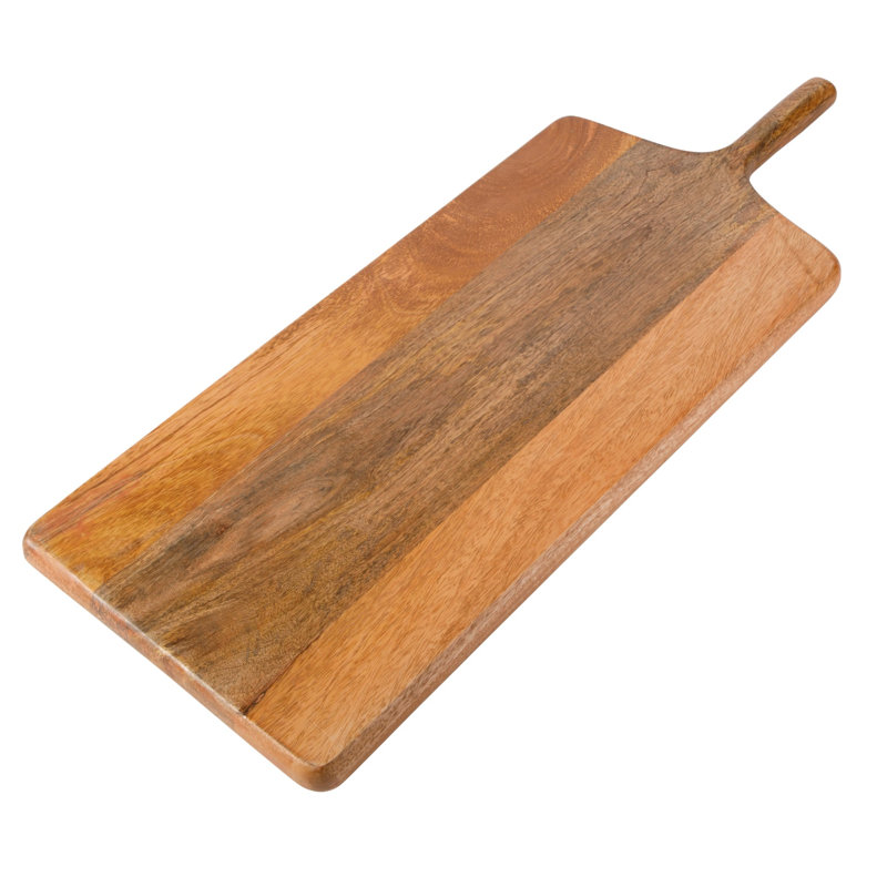 Bloomhouse Agra Mango Wood Charcuterie Board with Handle, 25.7 x 9.5 Inch Rectangular