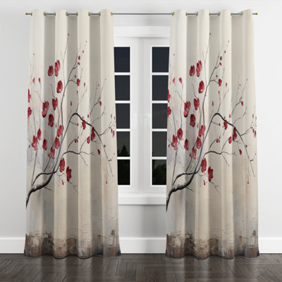 Aureliea - Rideau obscurcissant à motif floral avec œillets - 1 panneau