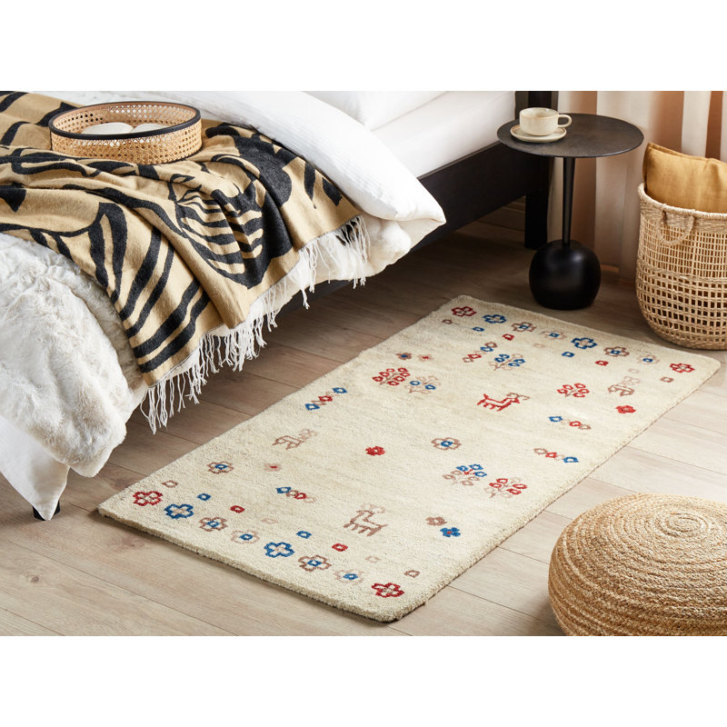 Carmaletta Geometric Wool Hand Woven Area Rug, Rectangle 80 x 150cm