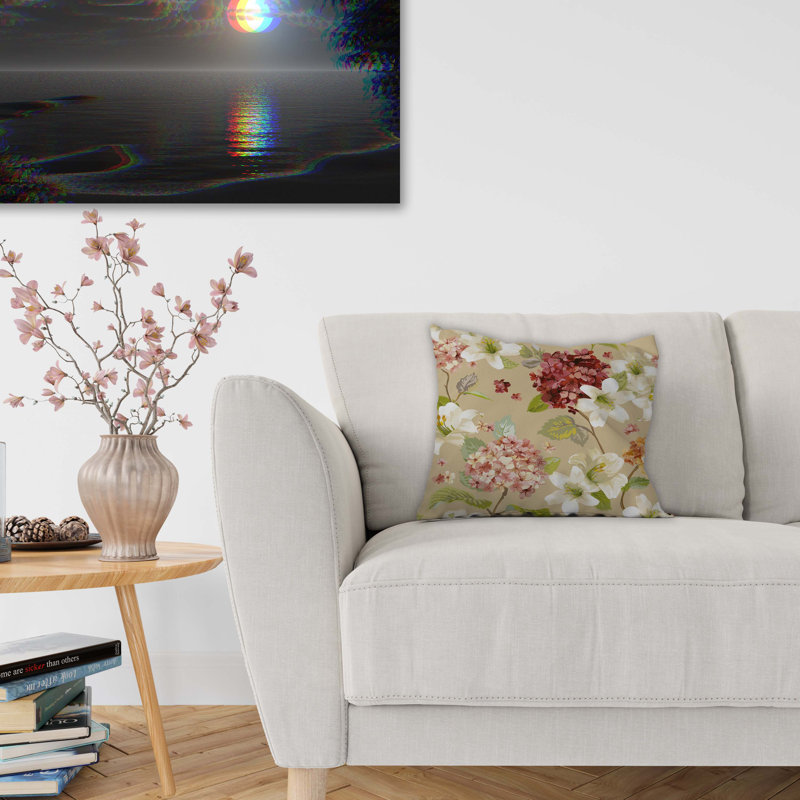Housse et insert de coussin décoratif carré Watercolor Bouquet, 18" x 18"