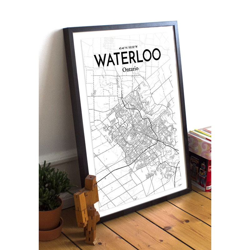 Waterloo City Map 1 Piece Wall Art, 61 cm H x 46 cm W
