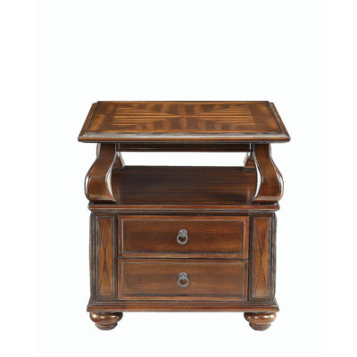 Walnut 2-Drawer End Table