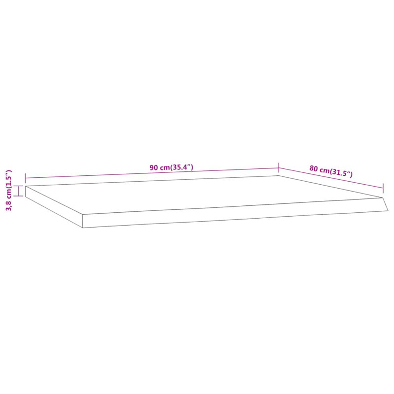 Starkes Desk Table Top, 3.8cm  H  x  90cm  W  x  80 cmD