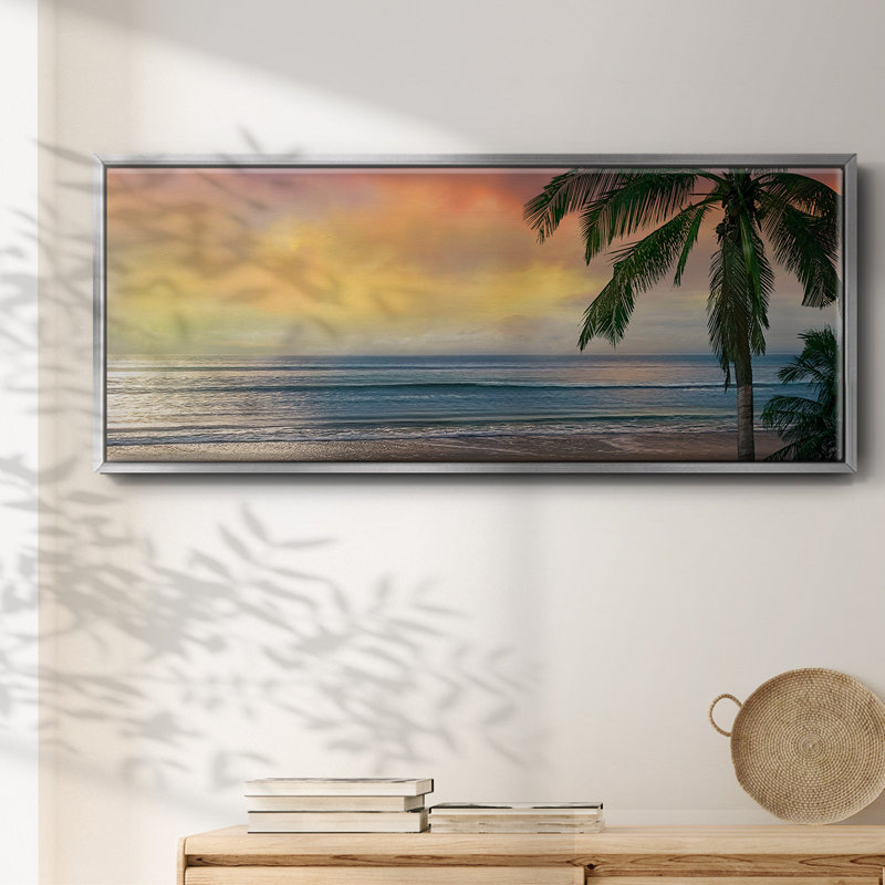 Sunset Cove II- Framed Canvas, 12" H x 30" W