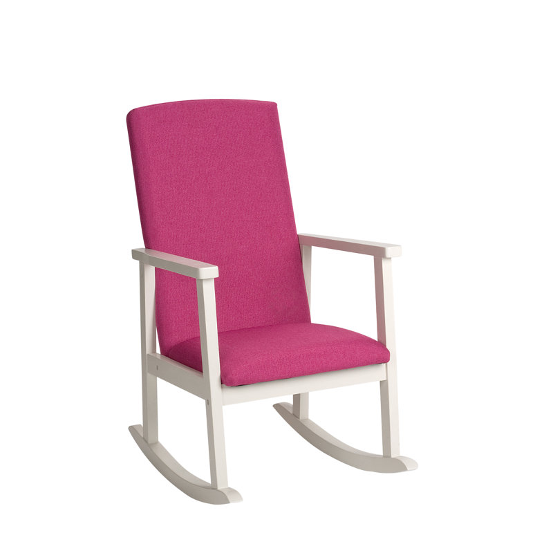 Bartsch Kids 12'' Rocking Chair and Ottoman, Pink, White