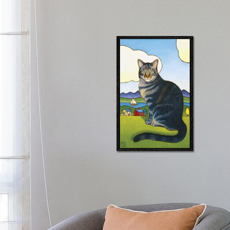 Coupeville Cat by Stacey Neumiller - Gallery-Wrapped Canvas Giclée on Canvas, 66.04 cm H x 45.72 cm W, Black Framed