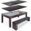 Ensemble de table de billard multi-jeux 7-en-1 7 pi avec banc Gosports - chêne foncé Gosports