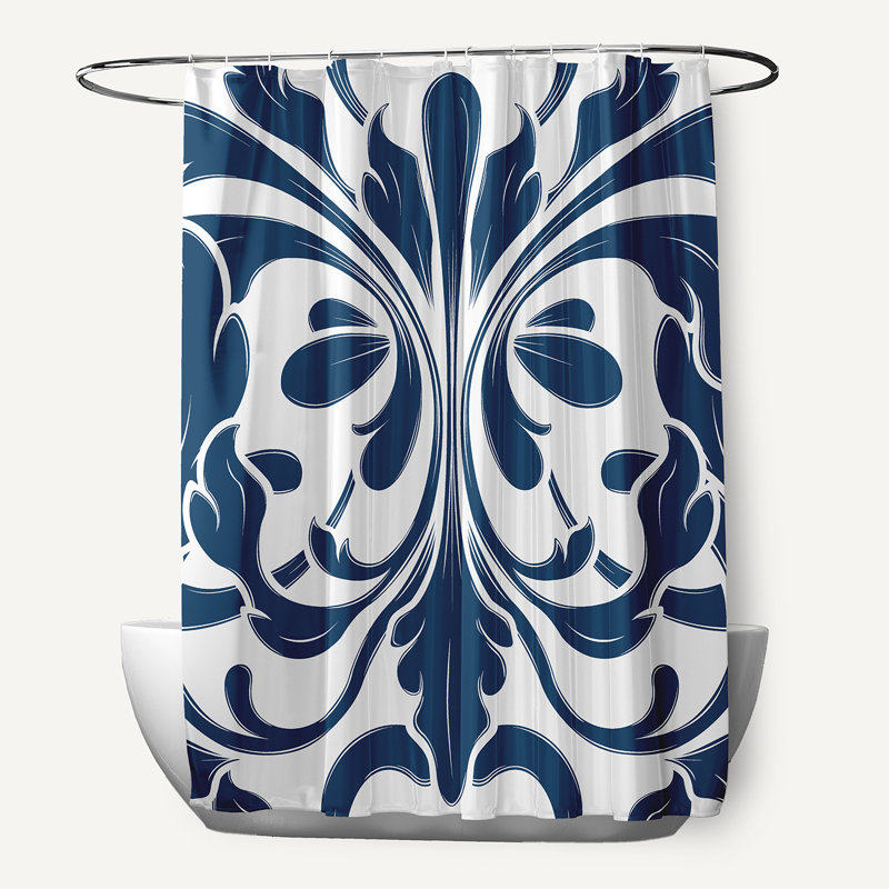 Rideau de douche simple Kolby, Bleu