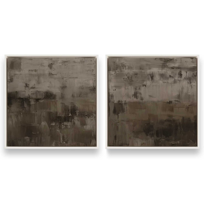 «Echoes of Shadow», ensemble de 2 impressions, Cadre flottant blanc opaque, 12 po x 12 po