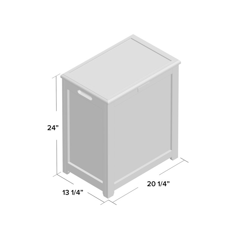 White Rectangular MDF Laundry Hamper with Lid
