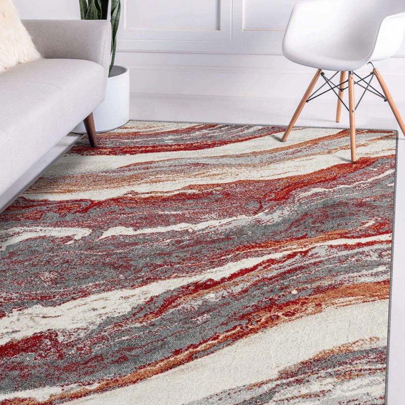 Tapis abstrait en marbre Alayana, Rectangle 4 pi x 5 pi