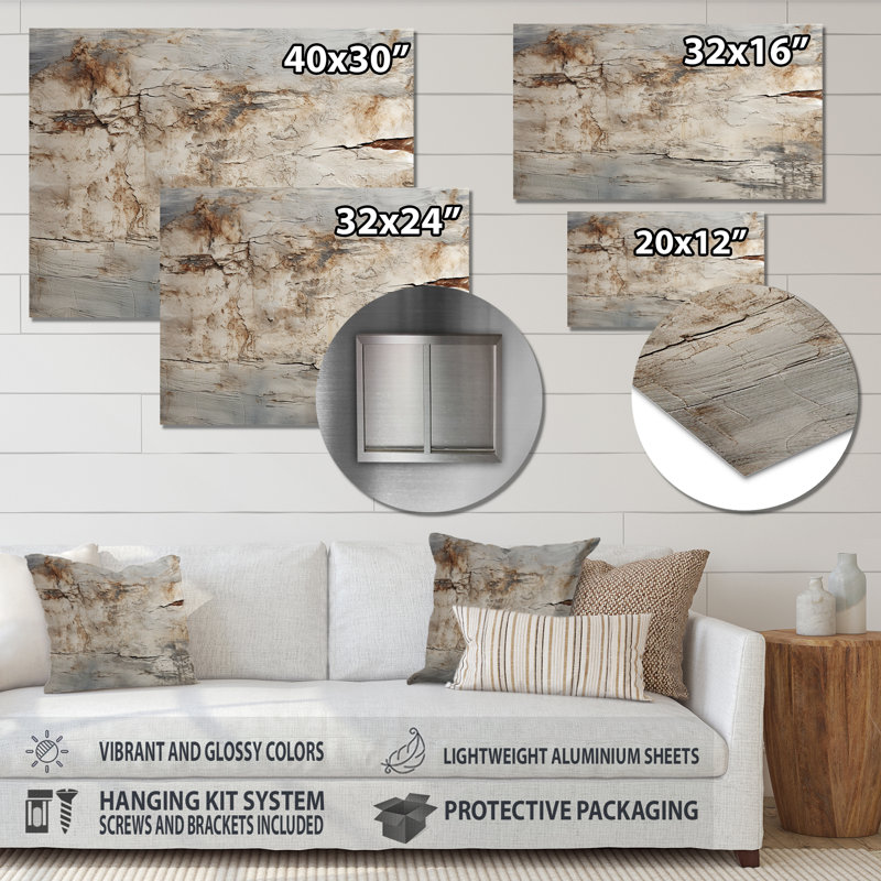 «Gray Rhythms Champagne II» - art mural en métal champagne MT137328, H 12 po x l 20 po x P 1 po