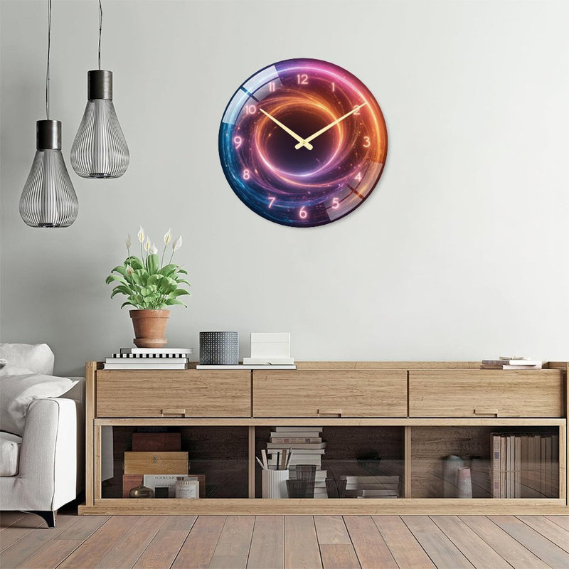 Horloge murale néon en spirale 24 po