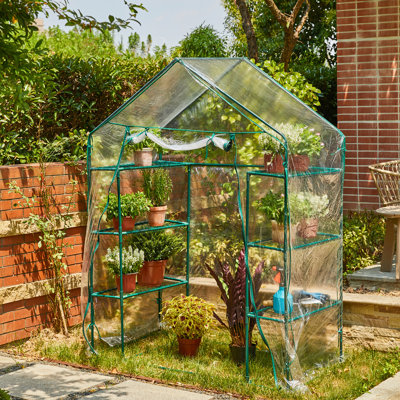 Serre de jardin à 4 niveaux avec cadre en acier 76,75 "H