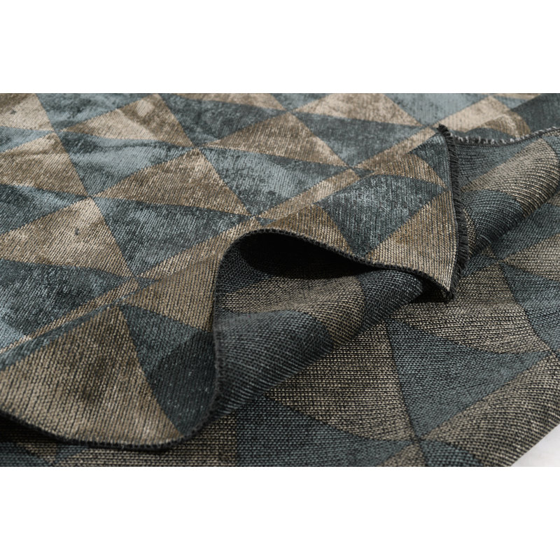 Tapis gris argenté / bleu clair Rapture, Rectangle 7 pi 10 po x 9 pi 10 po