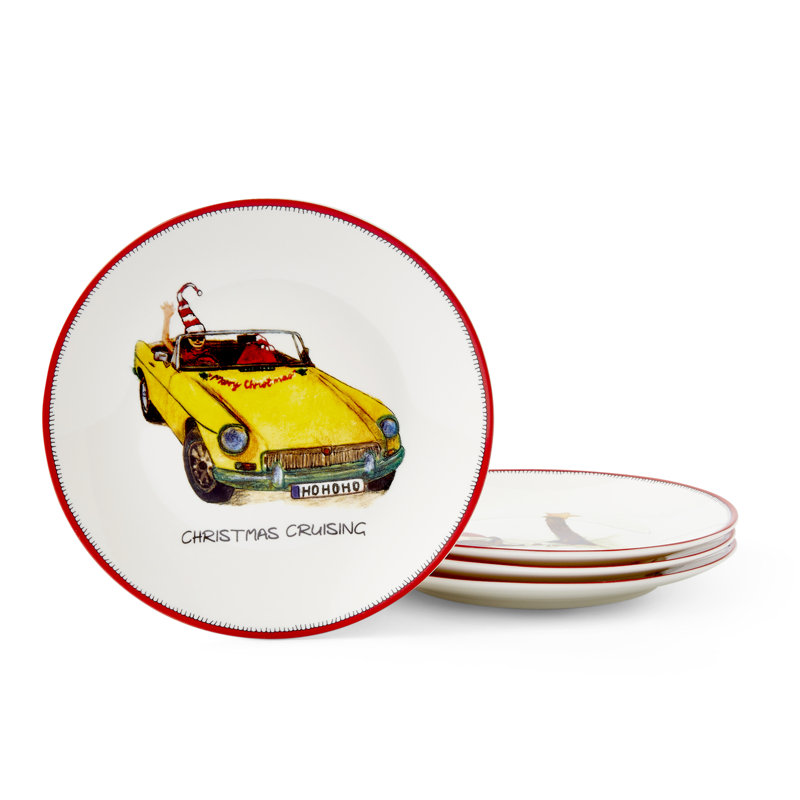 6" Doodles Tidbit Plates, Set of 4