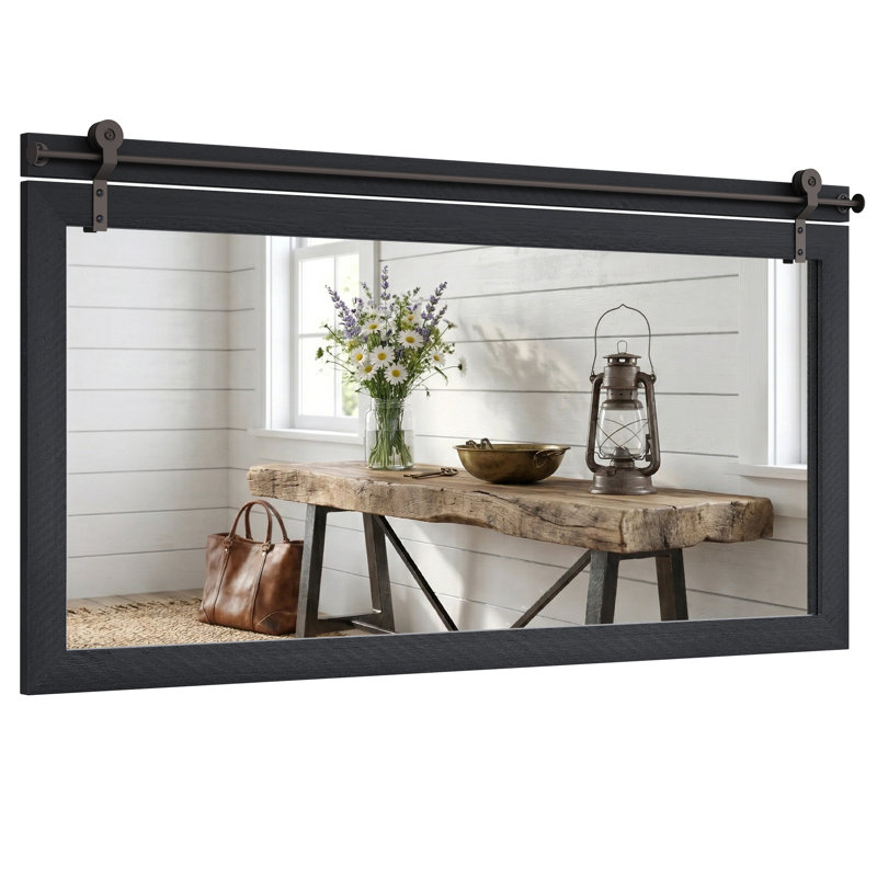 Miroir mural Farmhouse, Noir carbonisé, 49.5"×25"