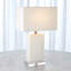 Alabaster Rectangular Table Lamp-Brass