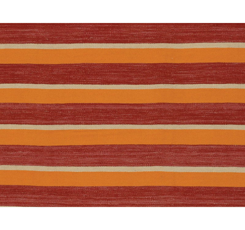 Tapis orange/rouge à tissage plat handwoven