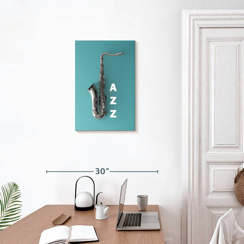 Abarca, saxophone sur jazz, H 24 po x l 16 po