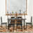 Flahiff 6-Piece Dining Table & Chairs Set - Table + 6 Padded Chairs | Rustic Brown MDF Finish | Indoor/Outdoor Use for Kitchen, Patio, or Dining Room-998646593-998646592