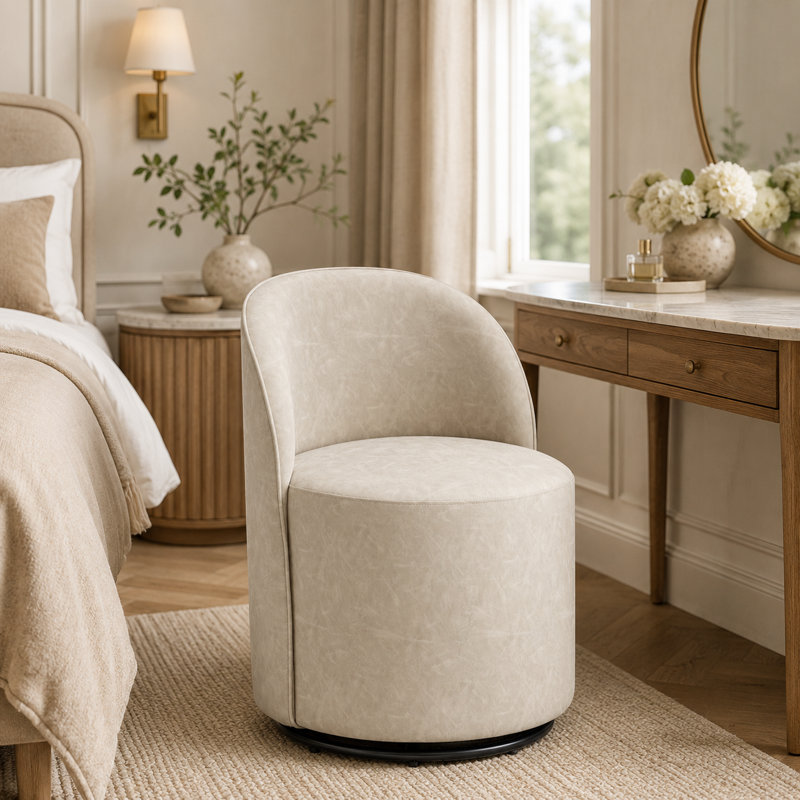 Chaise pivotante rembourrée, Grey