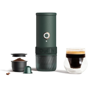 Machine à expresso électrique portative OutIn Mino, mini cafetière de voyage auto-chauffante avec capsule et café moulu compatible