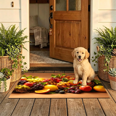  Tapis d'entrée antidérapant pour l'extérieur, 24 po x 36 po, pommes rouges fraîches