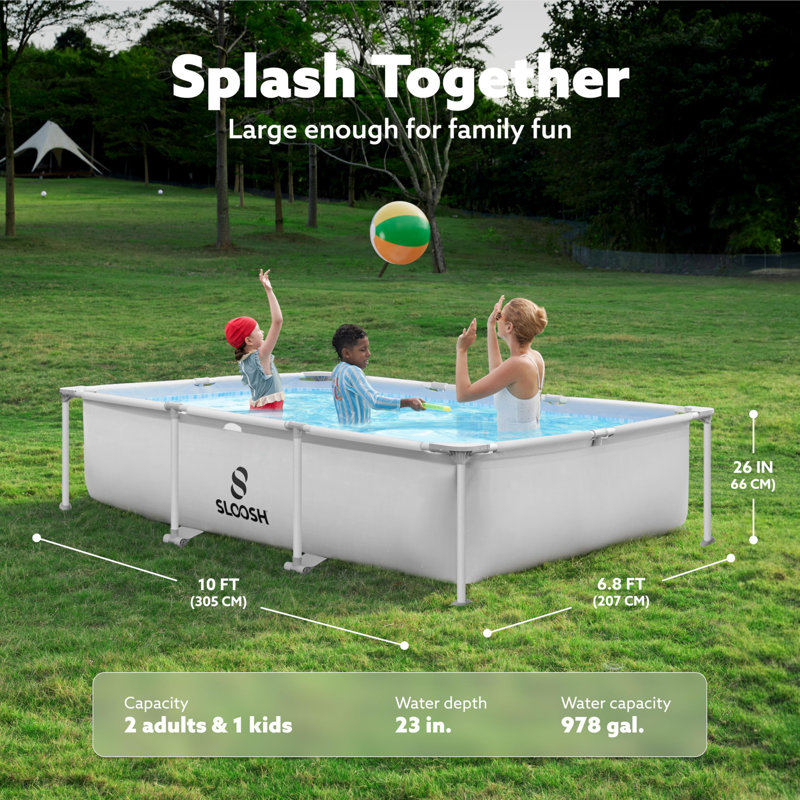 Rectangular Above Ground Pool with Pump