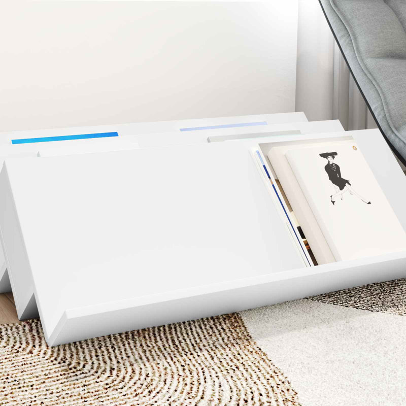 Wood Free Standing Magazine Rack, White
