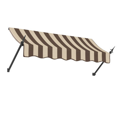 Awntech New Orleans Acrylic Fabric Fixed Awning with Iron Spear Arms