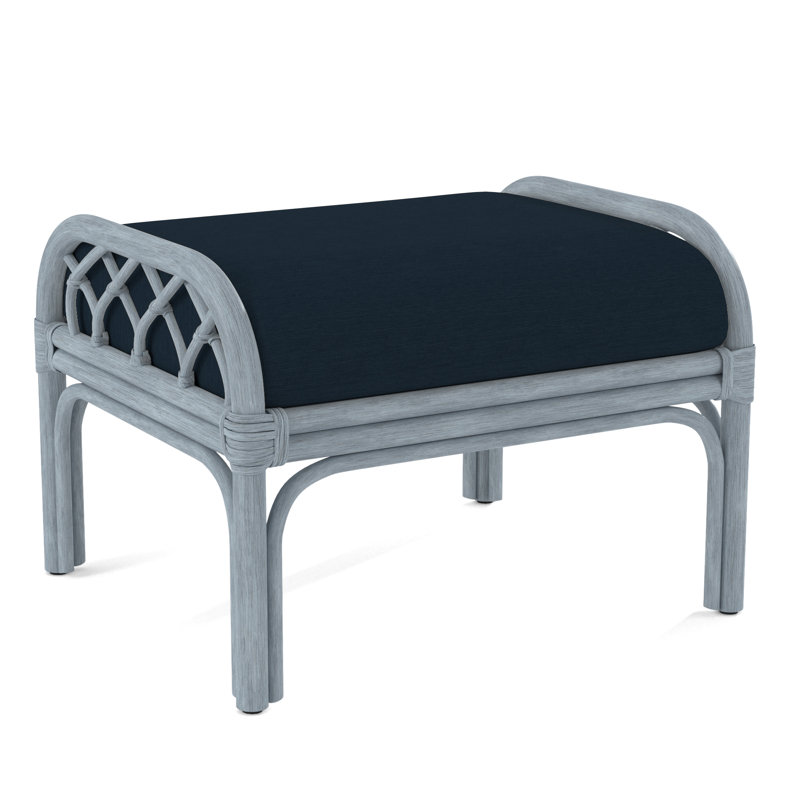 Edgewater Ottoman, Gray Sugar Performance; 0863-84, Sea Glass