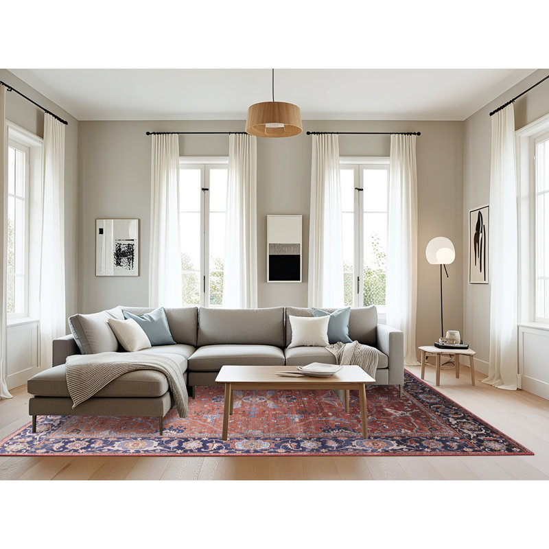 Tapis brun à motif oriental, Rectangle 8 pi x 12 pi