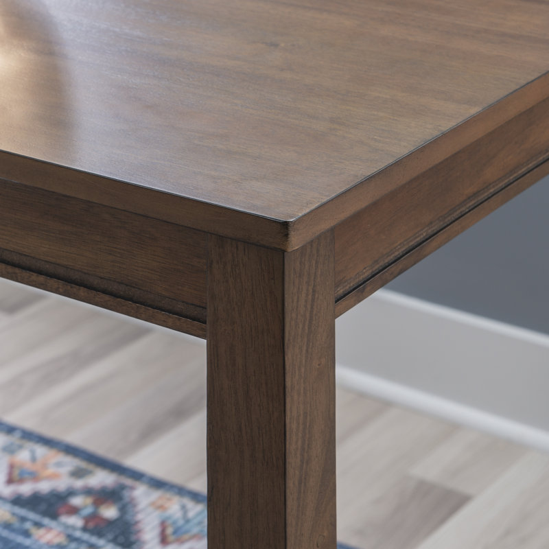 Bartonville Solid Wood Base Pub Table, Rustic Brown, 42" H x 47.25" L x 23.75" W