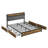 Metal Slat Headboard Design Bed with Drawers
