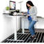Bureau debout électrique PowerLift, réglable en hauteur avec bureau à deux niveaux, prises USB et prises de courant-2016139718-2016139716