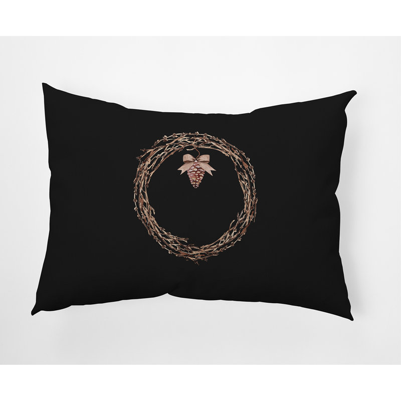 Outdoor Reversible Throw Pillow, Black