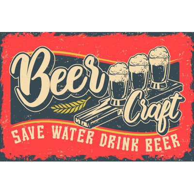 Illustration With Beer - Wrapped Canvas Print