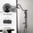 Oil-Rubbed Bronze Shower Assembly With 8" Rain Head And 5 Handheld Unit Stainless Steel Hose