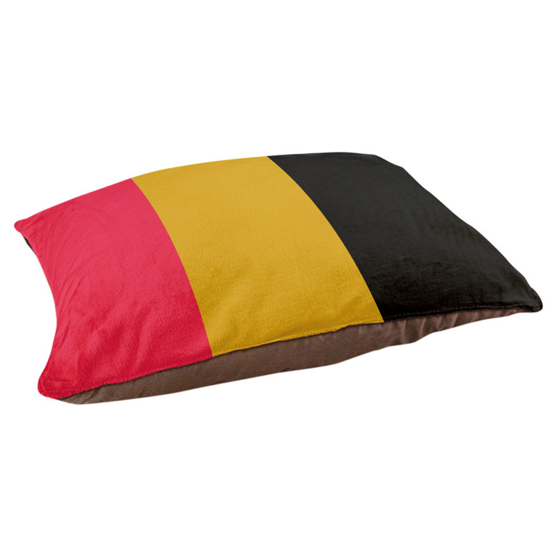 Coussin pour chien hockey Las Vegas, Moyen (H 14 po x l 40 po x P 30 po), Rouge / Or / Noir