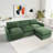 100" Chenille Sectional Couch With Two Ottomans-259962184